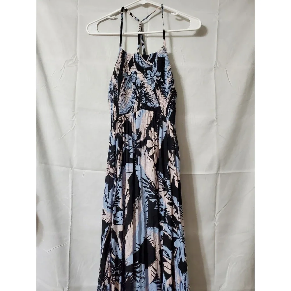 Free People Intimately Heat Wave Printed Maxi Dress Black Size Small Petite